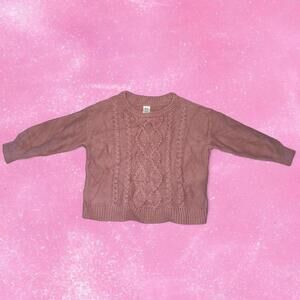 Pink And Mauve Baby Gap Cable Knit Pullover Sweater